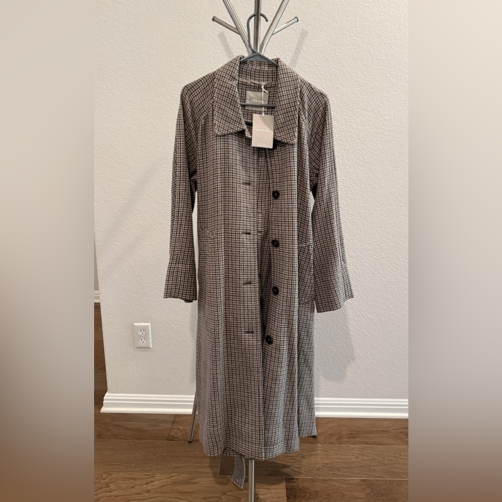 Everlane Italian ReWool houndstooth trench